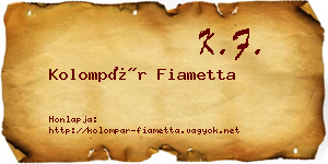 Kolompár Fiametta névjegykártya
